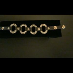 Leather/Jeweled Bracelet